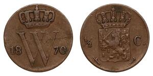 1/2 Cent Königreich der Niederlande (1815 - ) Kupfer Wilhelm III. (Niederlande)