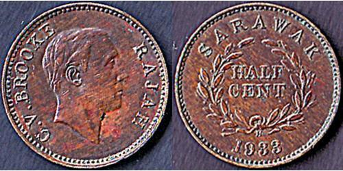 1/2 Cent Sarawak Kupfer 