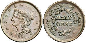 1/2 Cent Vereinigten Staaten von Amerika (1776 - ) Kupfer 