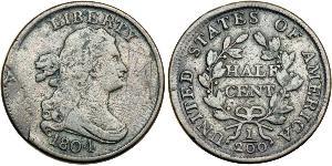 1/2 Cent Vereinigten Staaten von Amerika (1776 - ) Kupfer 