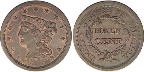 1/2 Cent Vereinigten Staaten von Amerika (1776 - ) Kupfer 