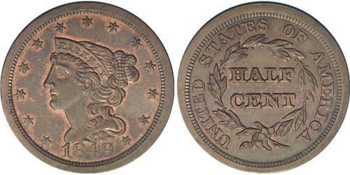 1/2 Cent Vereinigten Staaten von Amerika (1776 - ) Kupfer 