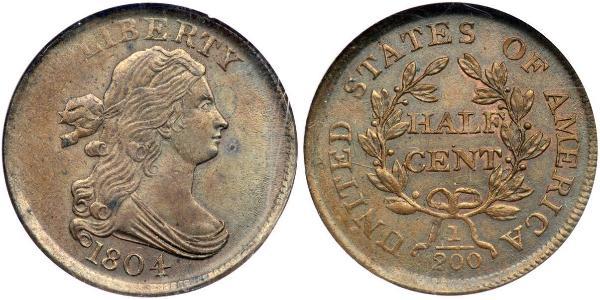 1/2 Cent Vereinigten Staaten von Amerika (1776 - ) Kupfer 