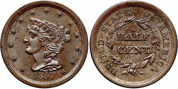 1/2 Cent Vereinigten Staaten von Amerika (1776 - ) Kupfer 