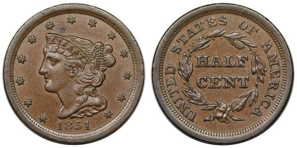 1/2 Cent Vereinigten Staaten von Amerika (1776 - ) Kupfer 