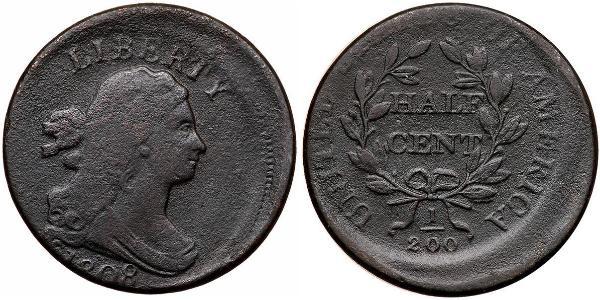 1/2 Cent Vereinigten Staaten von Amerika (1776 - ) Kupfer 