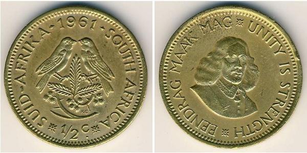 1/2 Cent Afrique du Sud Laiton 