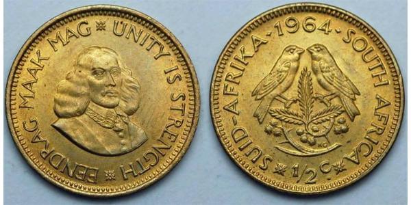 1/2 Cent Afrique du Sud Laiton 