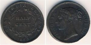 1/2 Cent 海峡殖民地 銅 