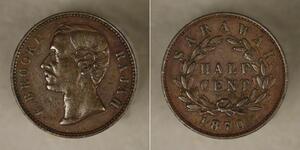 1/2 Cent 砂拉越 銅 