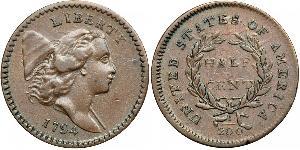 1/2 Cent 美利堅合眾國 (1776 - ) 銅 