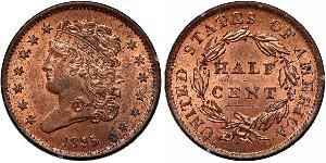 1/2 Cent 美利堅合眾國 (1776 - ) 銅 