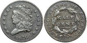 1/2 Cent 美利堅合眾國 (1776 - ) 銅 
