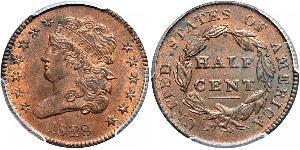 1/2 Cent 美利堅合眾國 (1776 - ) 銅 
