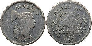 1/2 Cent 美利堅合眾國 (1776 - ) 銅 