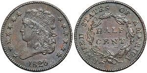 1/2 Cent 美利堅合眾國 (1776 - ) 銅 