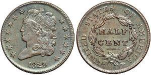 1/2 Cent 美利堅合眾國 (1776 - ) 銅 