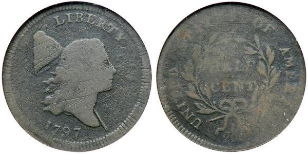 1/2 Cent 美利堅合眾國 (1776 - ) 銅 