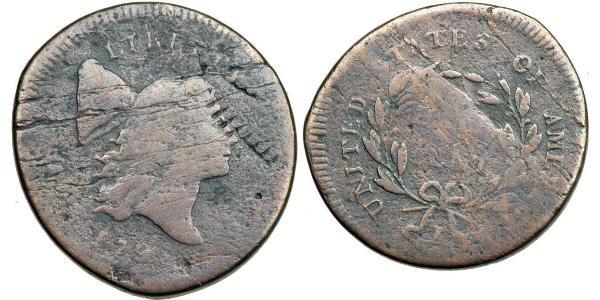 1/2 Cent 美利堅合眾國 (1776 - ) 銅 