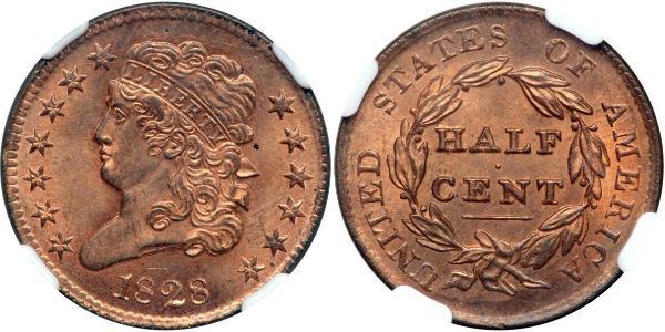 1/2 Cent 美利堅合眾國 (1776 - ) 銅 