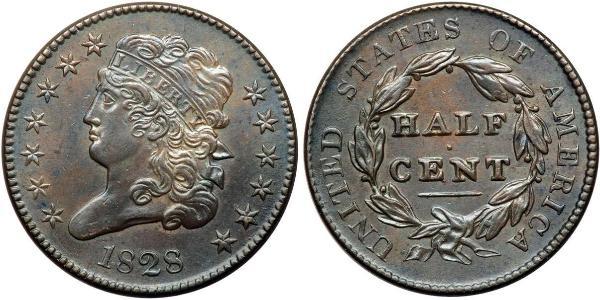 1/2 Cent 美利堅合眾國 (1776 - ) 銅 