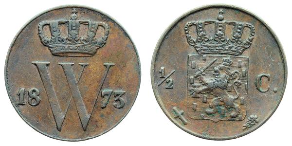 1/2 Cent 荷兰王国 銅 威廉三世 (尼德兰)