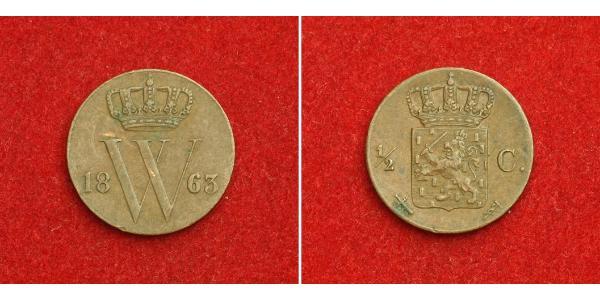 1/2 Cent 荷兰王国 銅 威廉三世 (尼德兰)