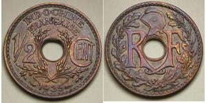 1/2 Cent French Indochina (1887-1954) 青铜 