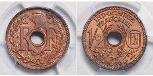1/2 Cent French Indochina (1887-1954) 青铜 