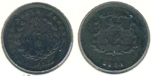 1/2 Cent 北婆羅洲 青铜 