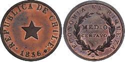 1/2 Centavo Cile Argento 
