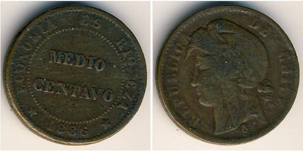 1/2 Centavo 智利 銅 