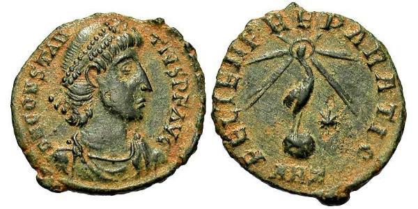 1/2 Centenionalis Римська імперія (27BC-395) Бронза Констант I (320-350)