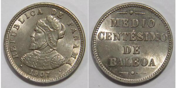 1/2 Centesimo Republic of Panama Copper/Nickel 