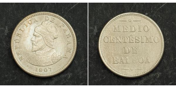 1/2 Centesimo Republic of Panama Copper/Nickel 