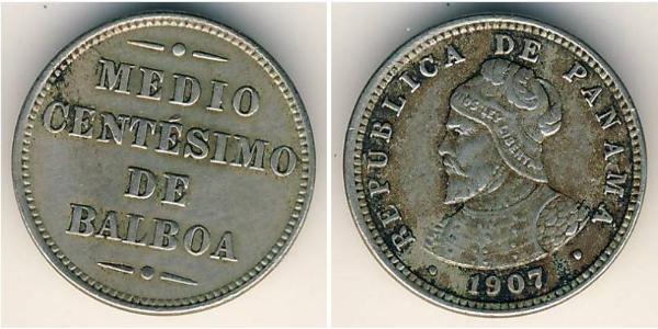 1/2 Centesimo Panama Cuivre/Nickel 