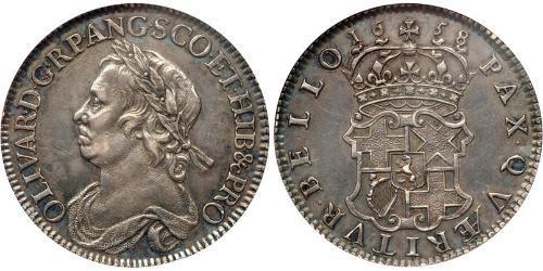 1/2 Corona Commonwealth of England (1649-1660) Argento 