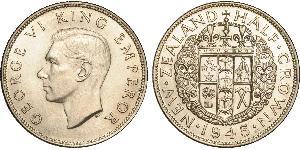 1/2 Corona Nuova Zelanda Argento Giorgio VI (1895-1952)