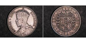 1/2 Corona Nuova Zelanda Argento Giorgio V (1865-1936)