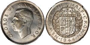 1/2 Corona Nuova Zelanda Argento Giorgio VI (1895-1952)