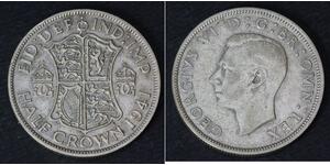 1/2 Corona Regno Unito (1922-) Argento Giorgio VI (1895-1952)
