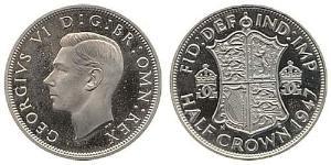 1/2 Corona Regno Unito (1922-) Argento Giorgio VI (1895-1952)