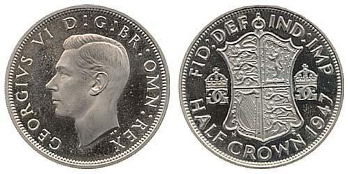 1/2 Corona Regno Unito (1922-) Argento Giorgio VI (1895-1952)