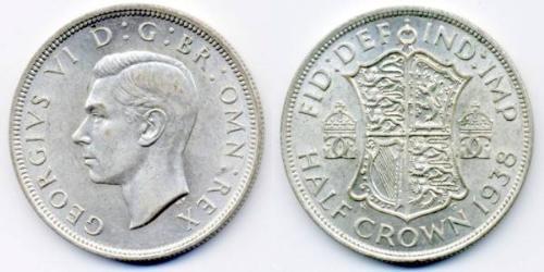 1/2 Corona Regno Unito (1922-) Argento Giorgio VI (1895-1952)