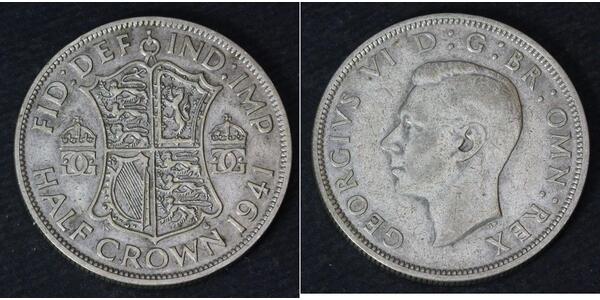 1/2 Corona Regno Unito (1922-) Argento Giorgio VI (1895-1952)