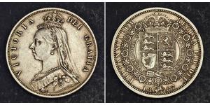 1/2 Corona Regno Unito di Gran Bretagna e Irlanda (1801-1922) Argento Vittoria (1819 - 1901)