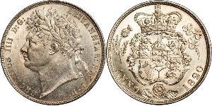 1/2 Corona Regno Unito di Gran Bretagna e Irlanda (1801-1922) Argento Giorgio IV (1762-1830)