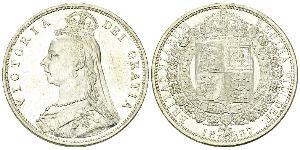 1/2 Corona Regno Unito di Gran Bretagna e Irlanda (1801-1922) Argento Vittoria (1819 - 1901)