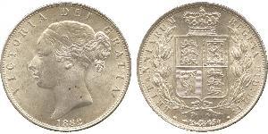1/2 Corona Regno Unito di Gran Bretagna e Irlanda (1801-1922) Argento Vittoria (1819 - 1901)