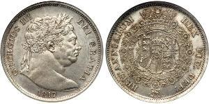 1/2 Corona Regno Unito di Gran Bretagna e Irlanda (1801-1922) Argento Giorgio III (1738-1820)